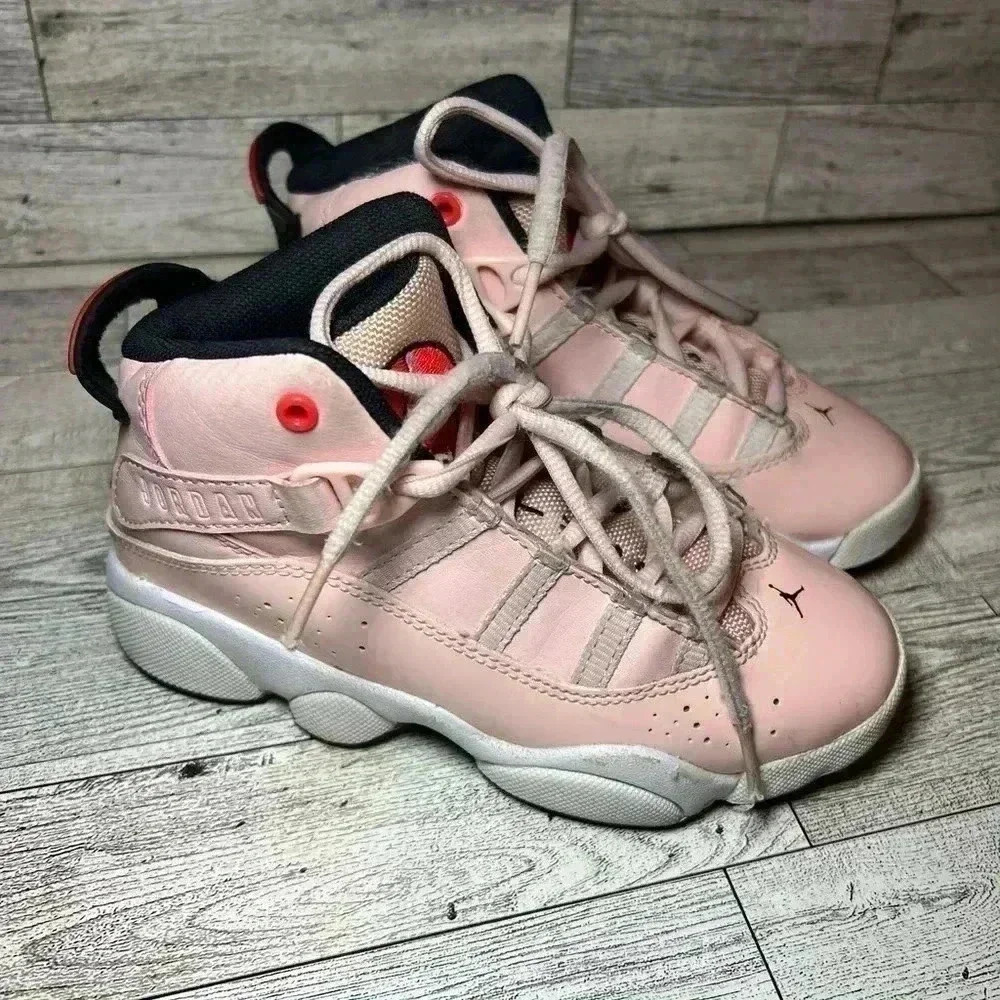 Nike Air Jordan 6 Rings 'Atmosphere' Pink Sneakers 323420-602 Toddler Size 12C